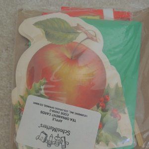 Greeting Cards 6 Apple Cards with Apple Tea Bags Tie On with Ribbon NEW